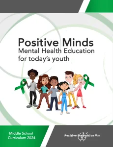 Cover of Positive Minds printed teachers curriculum binder.